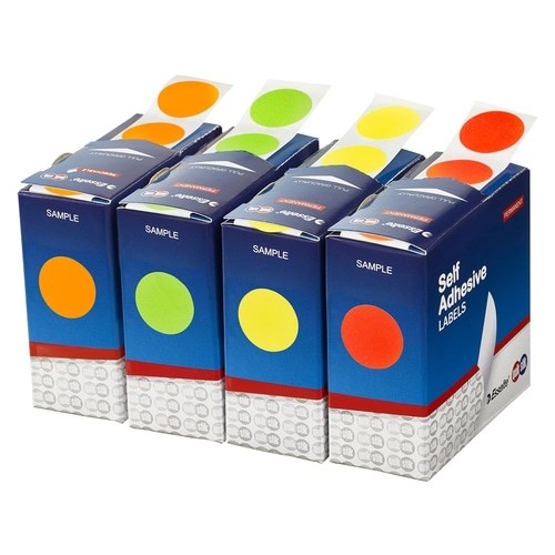 Quik Stik DSRMC24 Labels Circular 24mm Orange P50